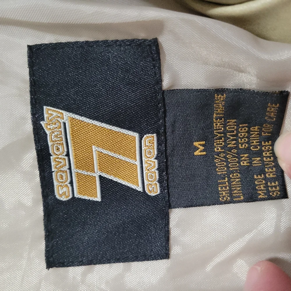 Vintage 77 Brand Cream Patent Vinyl Jacket 1970s Retro Shiny Faux Leather Size M